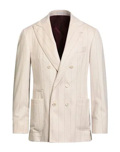 Brunello Cucinelli Man Blazer Beige Size 46 Wool, Cashmere In Neutral