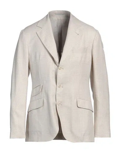 Brunello Cucinelli Man Blazer Beige Size 46 Wool, Linen, Silk, Ramie