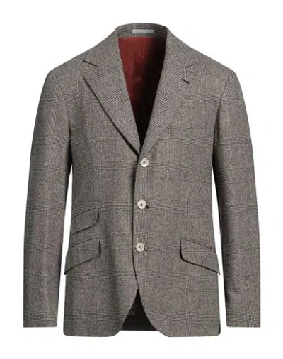 Brunello Cucinelli Man Blazer Brown Size 38 Virgin Wool, Cashmere