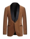 Brunello Cucinelli Man Blazer Camel Size 38 Cotton In Beige