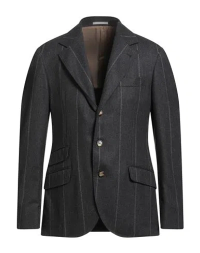 Brunello Cucinelli Man Blazer Charcoal Size 42 Wool, Silk, Cashmere In Gray