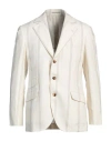 Brunello Cucinelli Man Blazer Cream Size 42 Linen, Wool, Polyester, Silk In White