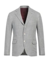 Brunello Cucinelli Man Blazer Grey Size 36 Wool, Silk, Linen In Grey