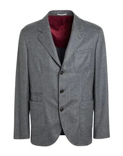 Brunello Cucinelli Man Blazer Grey Size 46 Virgin Wool In Gray