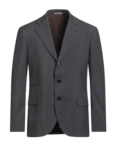 Brunello Cucinelli Man Blazer Grey Size 48 Virgin Wool, Silk In Gray