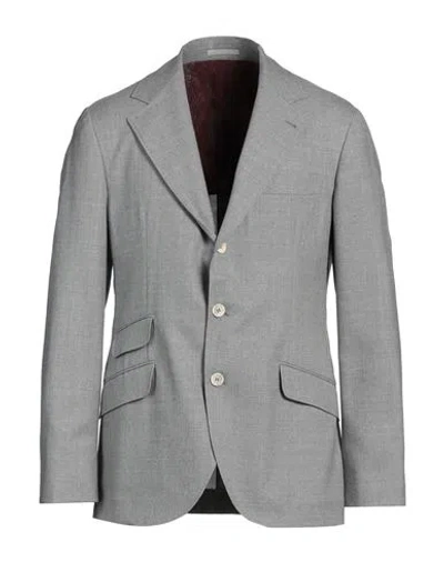 Brunello Cucinelli Man Blazer Grey Size 36 Wool, Silk, Linen