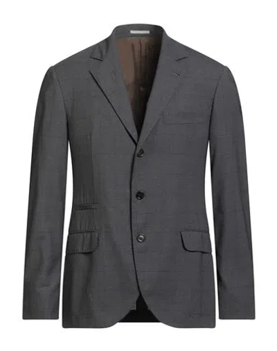 Brunello Cucinelli Man Blazer Grey Size 50 Virgin Wool In Gray