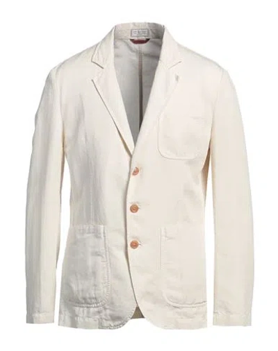 Brunello Cucinelli Man Blazer Ivory Size 42 Linen, Cotton In White