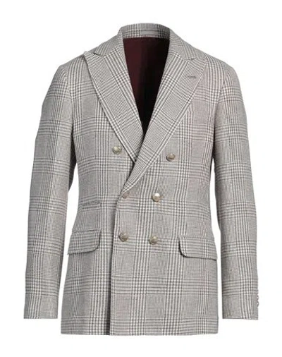 Brunello Cucinelli Man Blazer Khaki Size 44 Linen, Silk, Wool, Cotton In Beige