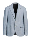 Brunello Cucinelli Man Blazer Light Blue Size 48 Linen In Blue