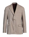 Brunello Cucinelli Man Blazer Light Brown Size 50 Linen, Virgin Wool In Beige