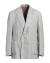 Brunello Cucinelli Man Blazer Light Grey Size 48 Wool, Linen, Silk, Ramie