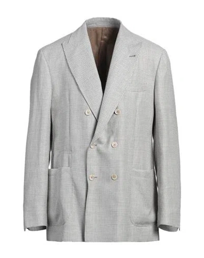 Brunello Cucinelli Man Blazer Light Grey Size 48 Wool, Linen, Silk, Ramie