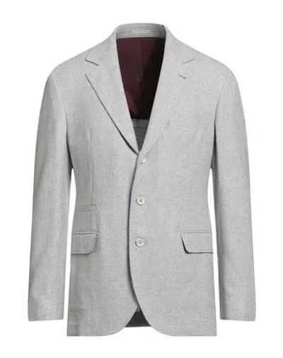 Brunello Cucinelli Man Blazer Light Grey Size 50 Wool, Silk, Cashmere In Gray