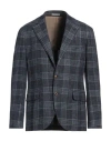 Brunello Cucinelli Man Blazer Midnight Blue Size 42 Wool, Silk, Linen In Blue
