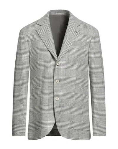 Brunello Cucinelli Man Blazer Sage Green Size 46 Wool, Silk, Cashmere, Elastane In Gray