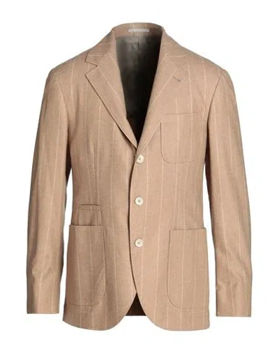 Brunello Cucinelli Man Blazer Sand Size 42 Wool, Silk, Cashmere In Beige