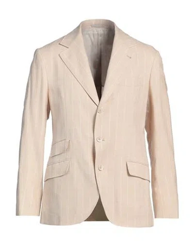 Brunello Cucinelli Man Blazer Sand Size 44 Linen, Wool In Beige