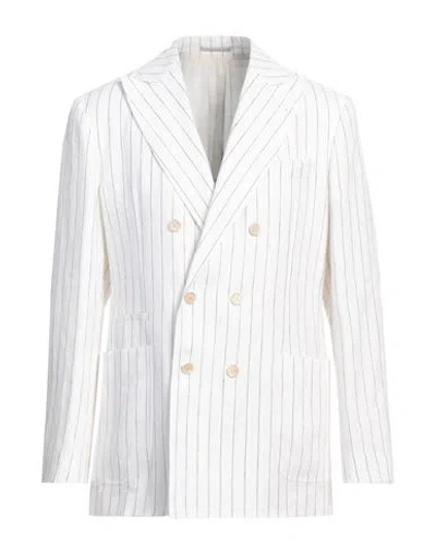 Brunello Cucinelli Double-breasted Linen Suit In White