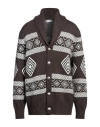 Brunello Cucinelli Men's Tribal Shawl Cardigan Sweater In Brown