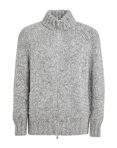 Brunello Cucinelli Man Cardigan Grey Size 46 Virgin Wool, Cashmere, Silk