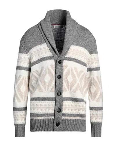 Brunello Cucinelli Man Cardigan Grey Size 50 Cashmere