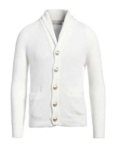 Brunello Cucinelli Man Cardigan Ivory Size 48 Cotton In White