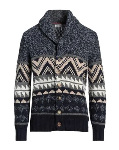 Brunello Cucinelli Man Cardigan Midnight Blue Size 40 Cashmere