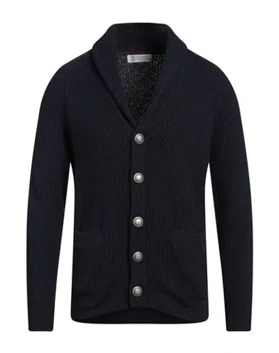 BRUNELLO CUCINELLI BRUNELLO CUCINELLI MAN CARDIGAN MIDNIGHT BLUE SIZE 44 COTTON