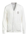 Brunello Cucinelli Man Cardigan White Size Xl Cotton In Multi