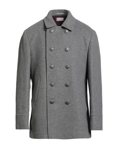 Brunello Cucinelli Man Coat Grey Size 46 Cashmere In Gray