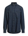 Brunello Cucinelli Man Denim Shirt Blue Size Xl Cotton In Blue