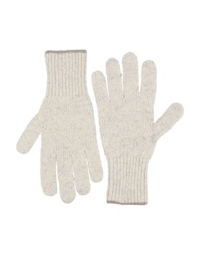 Brunello Cucinelli Man Gloves Cream Size S Cashmere In White