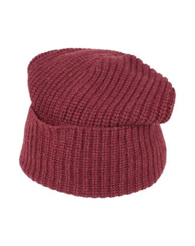 Brunello Cucinelli Man Hat Burgundy Size M Cashmere In Red