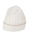 Brunello Cucinelli Man Hat Cream Size L Cashmere In White