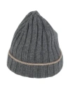 Brunello Cucinelli Man Hat Grey Size M Cashmere In Gray