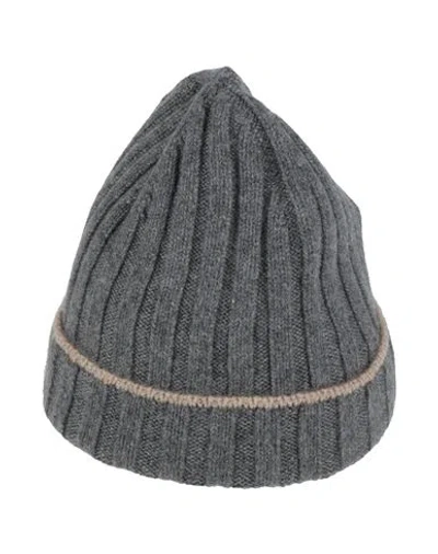 Brunello Cucinelli Man Hat Grey Size M Cashmere In Gray