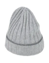 Brunello Cucinelli Man Hat Grey Size M Cashmere In Gray
