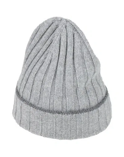 Brunello Cucinelli Man Hat Grey Size M Cashmere In Gray