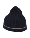Brunello Cucinelli Man Hat Midnight Blue Size L Cashmere In Blue