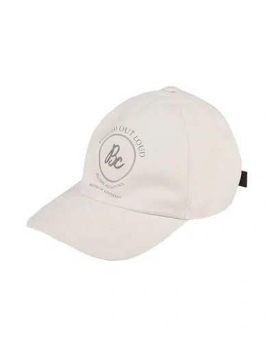 Brunello Cucinelli Man Hat Off White Size L Cotton, Leather