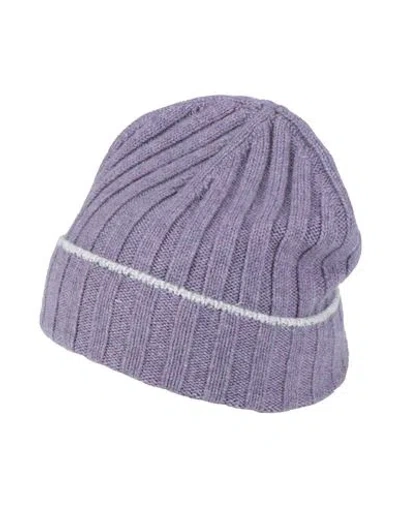 Brunello Cucinelli Man Hat Purple Size L Cashmere