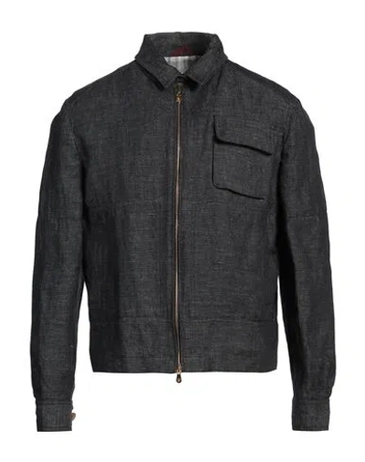 Brunello Cucinelli Man Jacket Blue Size 48 Linen