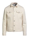 Brunello Cucinelli Man Jacket Ivory Size 40 Cotton, Cashmere, Polyamide, Elastane In White
