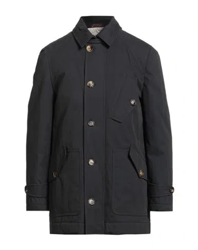 Brunello Cucinelli Man Jacket Midnight Blue Size 46 Cotton, Polyamide In Black