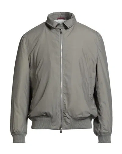 Brunello Cucinelli Man Jacket Sage Green Size 48 Polyamide, Virgin Wool, Silk, Cashmere In Gray