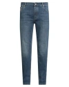 Brunello Cucinelli Man Jeans Blue Size 38 Cotton, Elastane, Leather In Blue