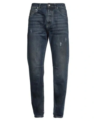 Brunello Cucinelli Man Jeans Blue Size 42 Cotton, Leather