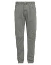 Brunello Cucinelli Man Jeans Sage Green Size 40 Cotton, Leather