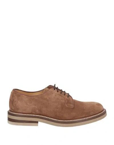 Brunello Cucinelli Man Lace-up Shoes Brown Size 9 Leather